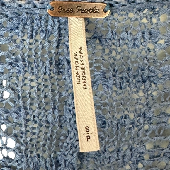 FREE PEOPLE Marina Bay Lace-Up Sweater in Sunset Combo Size Small Bell Sleeve - Picture 14 of 16